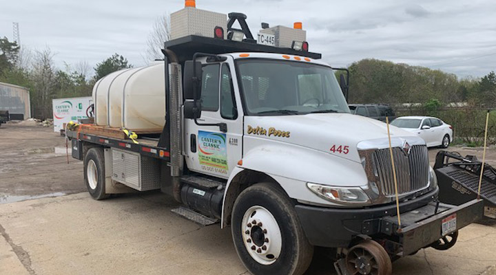 Our spraying truck that controls plant and vegetation overgrowth in Ashtabula, OH and surrounding areas.