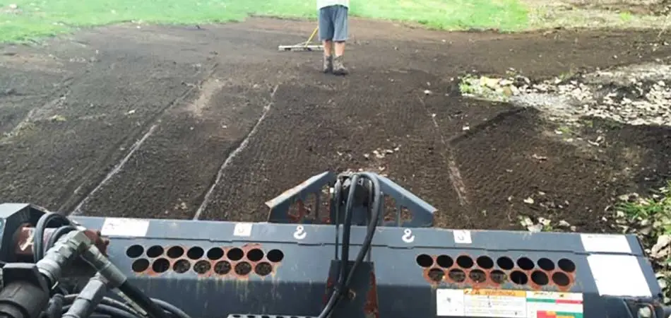 Slit seeding and powerseeding, which our team members are performing for this Conneaut property, require special equipment and training.